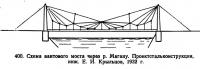 400. Схема вантового моста через р. Магану