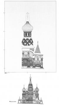 Фасад-схема юго-западного малого придела Варлаамия Хутынского