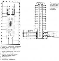 План этажа и разрез здания