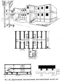Рис. 35. Двухэтажный трехсекционный многоквартирный жилой дом