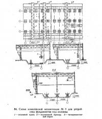 84. Схема комплексной механизации №3 для устройства фундаментов под колонны