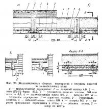 Фиг. 20. Железобетонные сборные перекрытия с несущим накатой из мелкобетонных плит