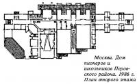 Москва. Дом пионеров и школьников Перовского района. 1986 г. План второго этажа