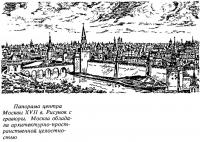 Панорама центра Москвы XVII в. Рисунок с гравюры