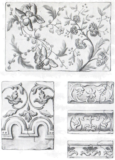 Профильные печные изразцы»: рисунок из статьи «Декоративная керамика города  Великий Устюг» | ARHPLAN.ru