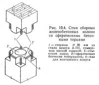 Рис. 10.4. Стык сборных железобетонных колони со сферическими бетонными торцами