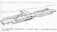 Рис. 106. Причал, сооруженный по типовой схеме с применением понтонов «Де-Лонга»