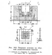 Рис. 10.8. Опирание колонны на сборный железобетонный башмак