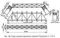 Рис. 125. Схема типового пролетного строения Гипротранса L=66 м