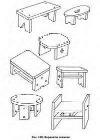 Рис. 129. Варианты скамеек