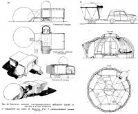 Рис. 13. Сочетание складных мобильных зданий из жестких и мягких элементов