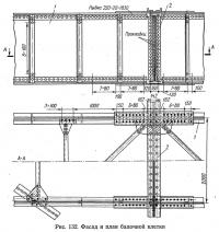 Рис. 132. Фасад и план балочной клетки
