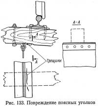 Рис. 133. Повреждение поясных уголков