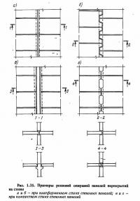 Рис. 1.35. Примеры решений опираний панелей перекрытий на стены