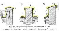 Рис. 138. Покрытие парапетов и брандмауеров