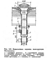 Рис. 147. Водосточная воронка конструкции Моспроекта