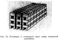 Рис. 15. Установка в сушильном сарае сырца машинной выработки