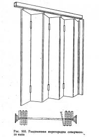 Рис. 168. Раздвижная перегородка створчатого типа