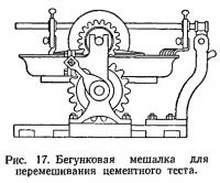 Рис. 17. Бегунковая мешалка для перемешивания цементного теста