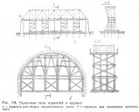 Рис. 178. Различные типы подмостей и кружал