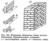 Рис. 184. Наружная облицовка стены малогабаритными керамическими плитками