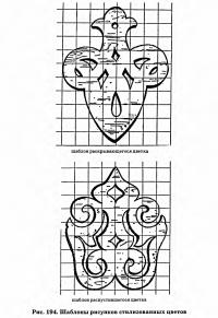 Рис. 194. Шаблоны рисунков стилизованных цветов