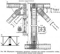 Рис. 205. Шарнирное сопряжение пролетных строений при помощи качающейся стойки