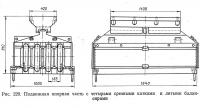 Рис. 229. Подвижная опорная часть с четырьмя срезными катками и литыми балансирами