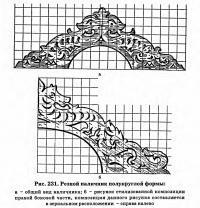 Рис. 231. Резной наличник полукруглой формы