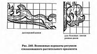 Рис. 240. Возможные варианты рисунков стилизованного растительного орнамента