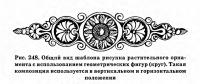 Рис. 248. Общий вид шаблона рисунка растительного орнамента