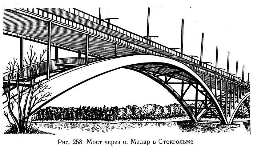 Рис. 258. Мост через о. Мелар в Стокгольме