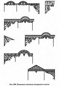 Рис. 290. Кованные элементы козырьков и зонтов