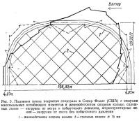 Рис. 3. Половина плана покрытия спортзала в Сидар Фоллс (США)