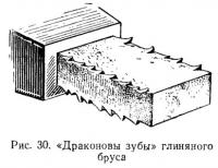 Рис. 30. «Драконовы зубы» глиняного бруса