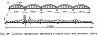 Рис. 306. Варианты неразрезного пролетного строения моста под железную дорогу