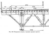 Рис. 332. Поперечное сечение у середины среднего пролета