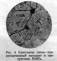 Рис. 4. Гидратированный ангидрит в присутствии FeSO<sub>4</sub>