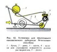 Рис. 42. Установка для наклеивания наплавляемого рубероида безогневым способом