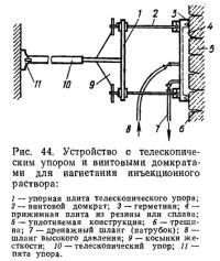 Рис. 44. Устройство с телескопическим упором и винтовыми домкратами