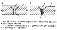 Рис. 46. Стык панелей перекрытия большого пролета в доме серии 111-83