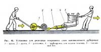 Рис. 46. Установка для разогрева покровного слоя наплавляемого рубероида