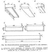 Рис. 48. Ячеистобетонные конструкции покрытий и стен промышленных зданий