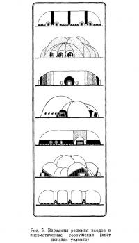 Рис. 5. Варианты решения входов в пневматические сооружения