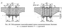 Рис. 60. Объединение железобетонной плиты высокопрочными болтами