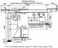 Рис. 73. Поперечное сечение в пролете моста через р. Саву