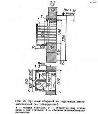 Рис. 78. Приямок сборный из отдельных железобетонных секций-консолей