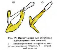 Рис. 89. Инструменты для обработки асбестоцементных изделий