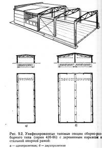 Рис. 9.2. Унифицированные типовые секции сборно-разборного типа