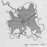 Схема газоснабжения города. 1963 год